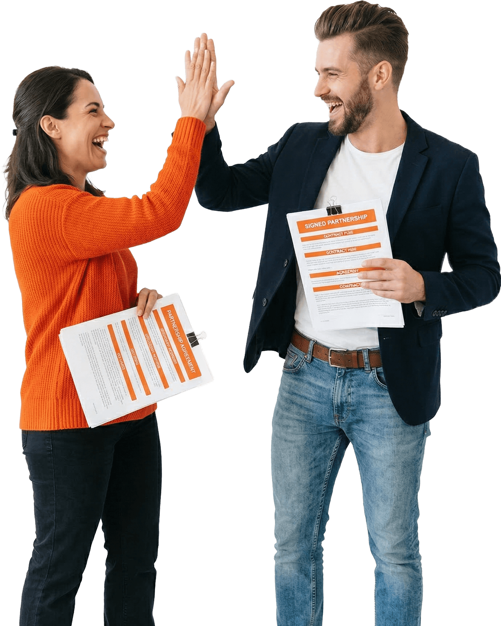 Vertragsabschluss – zwei Personen mit Vertrag